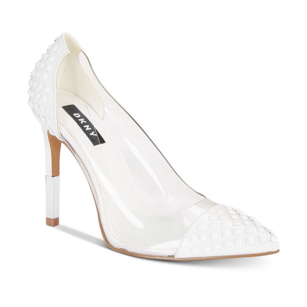 DKNY Cap Toe Lucite Pumps